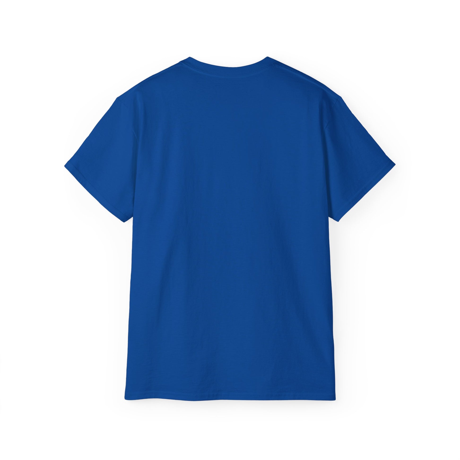 Back view of Brat Summer Cycle T-shirt – plain cotton unisex tee, blue colour version