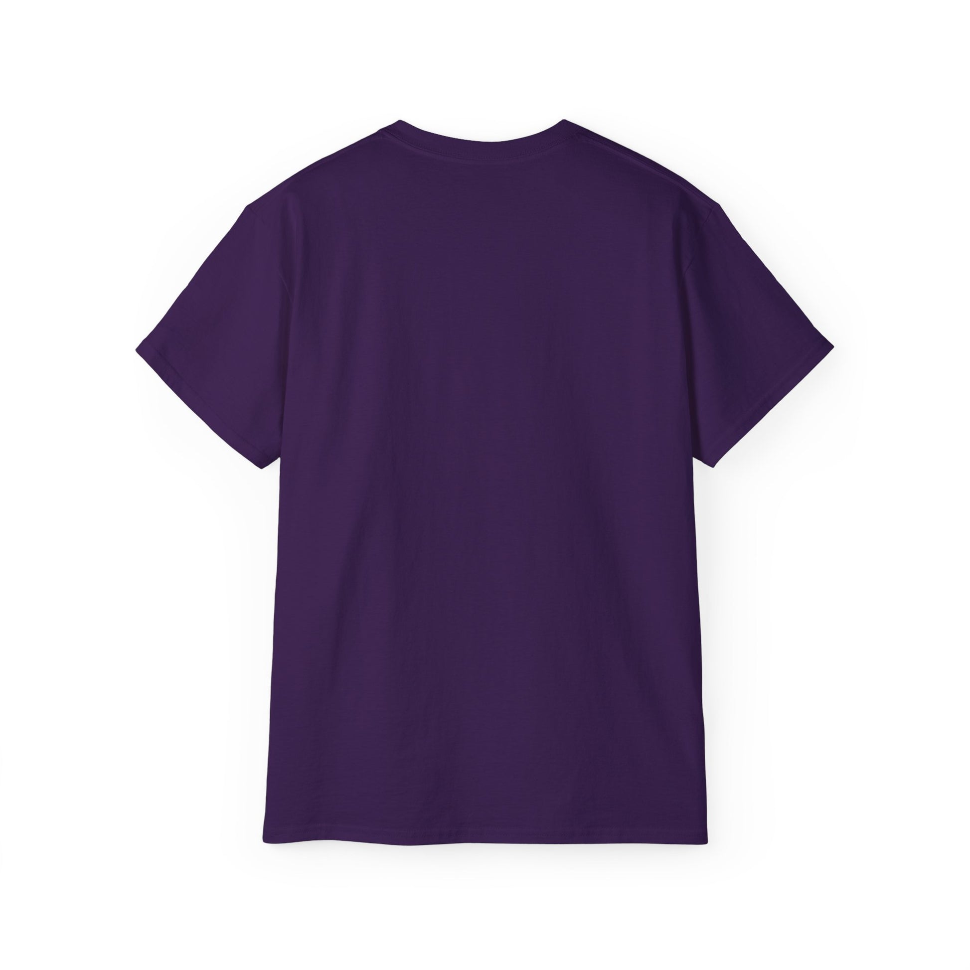 Back view of Brat Summer Cycle T-shirt – plain cotton unisex tee, purple colour version