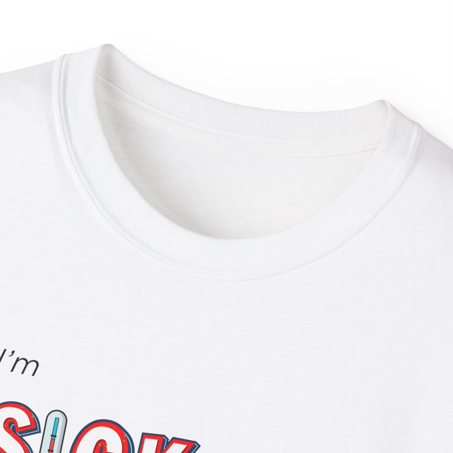 Collar detail of Iboobprofen T-shirt – unisex fit, breathable cotton