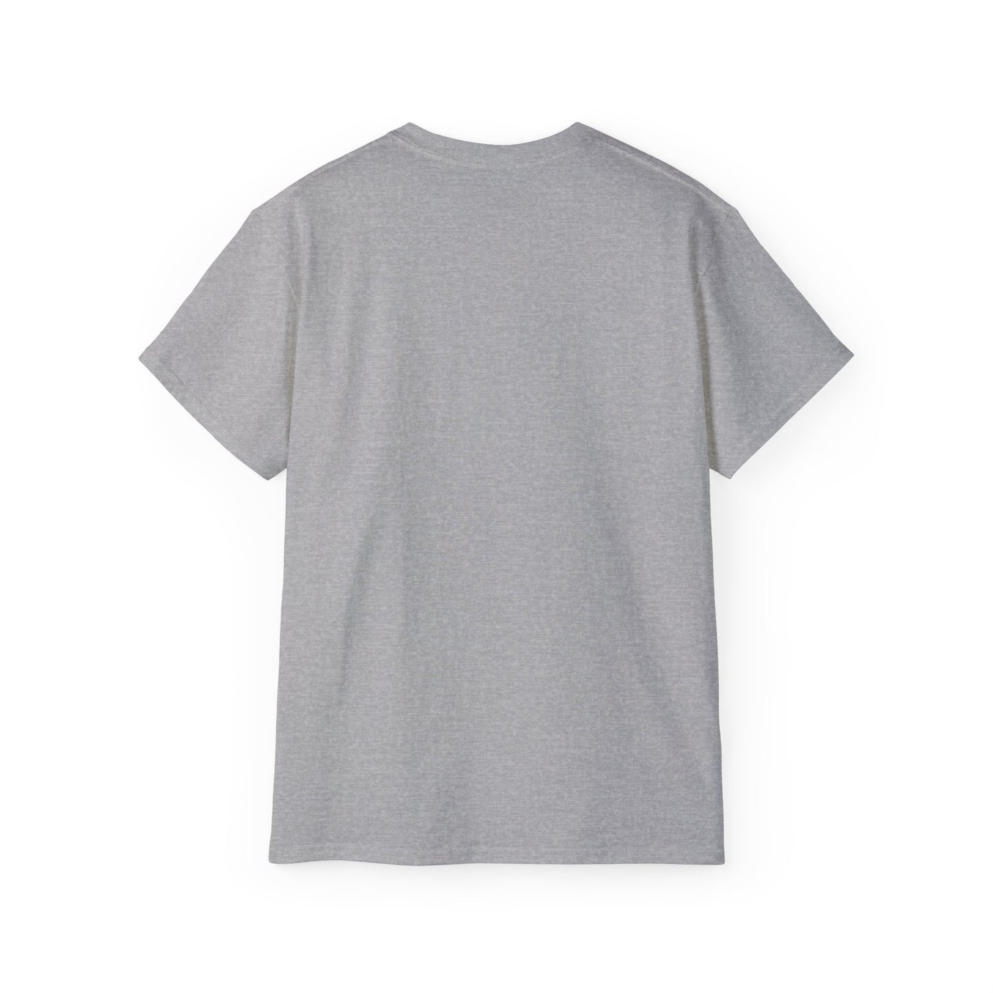 Back view of The Jupiter Method T-shirt – plain cotton gym tee, grey colour version