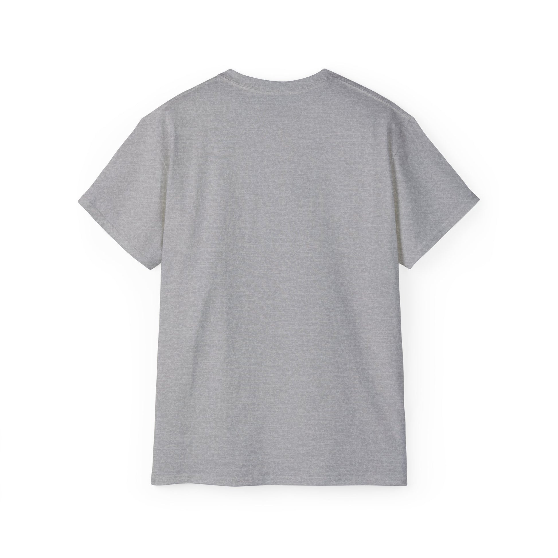 Back view of The Jupiter Method T-shirt – plain cotton gym tee, grey colour version